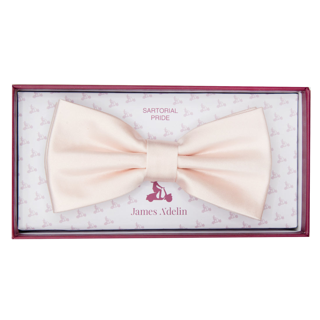 James Adelin Luxury Satin Weave Bow Tie in Soft Pink