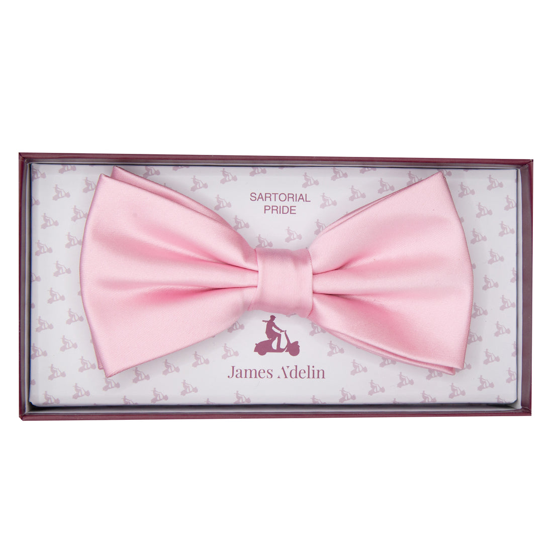 James Adelin Luxury Satin Weave Bow Tie in Pink