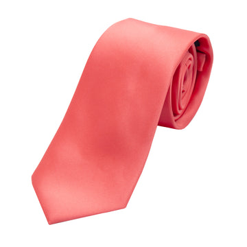 James Adelin Luxury Satin Weave Neck Tie in Coral