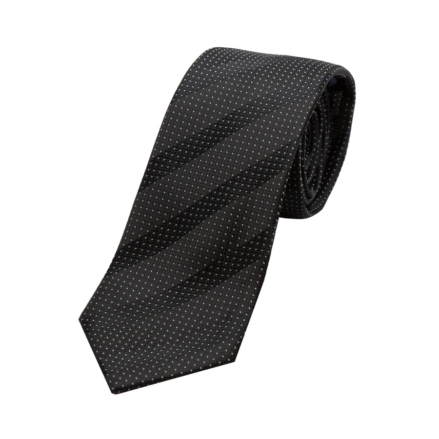 JASPOTTEDSTRIPET James Adelin Luxury Spotted Stripe Pin Point Textured Weave Neck Tie