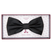 JASPOTTEDSTRIPEB James Adelin Luxury Spotted Stripe Pin Point Textured Weave Pre Tied Bow Tie