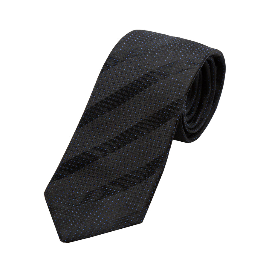 JASPOTTEDSTRIPET James Adelin Luxury Spotted Stripe Pin Point Textured Weave Neck Tie