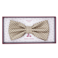 James Adelin Luxury Textured Weave Bow Tie in Beige/Sky