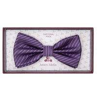 JATWILLB James Adelin Luxury Diagonal Textured Twill Weave Pre Tied Bow Tie