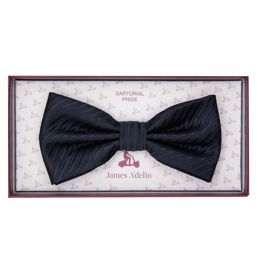 JATWILLB James Adelin Luxury Diagonal Textured Twill Weave Pre Tied Bow Tie