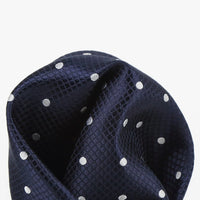 M19546H James Adelin Mens Silk Polka Dot Square Weave Pocket Square