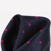 M19546H James Adelin Mens Silk Polka Dot Square Weave Pocket Square