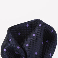 M19546H James Adelin Mens Silk Polka Dot Square Weave Pocket Square