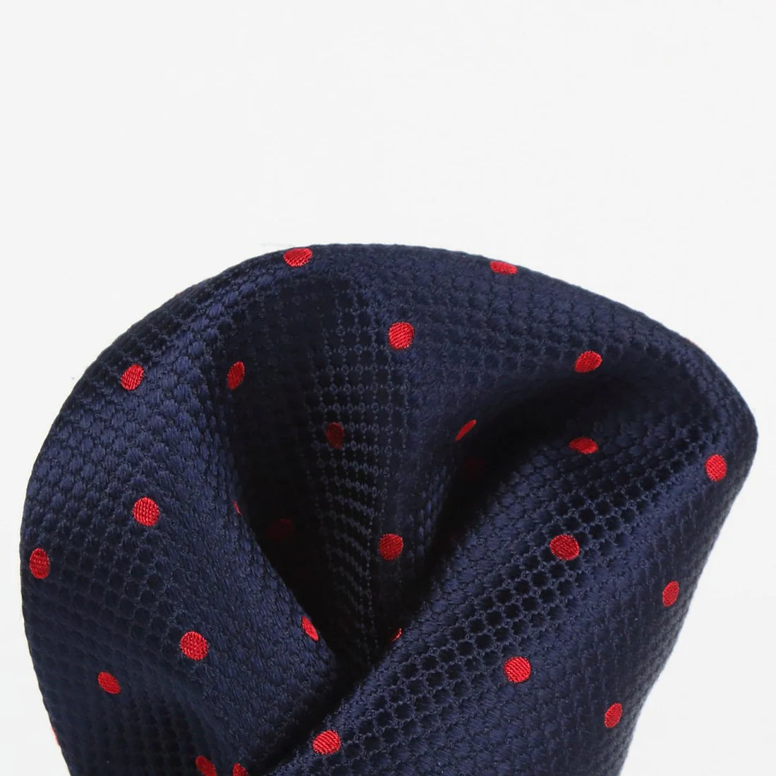 M19546H James Adelin Mens Silk Polka Dot Square Weave Pocket Square