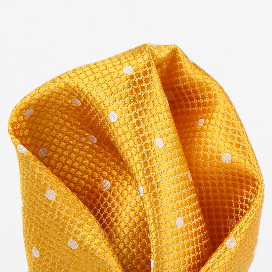 M19546H James Adelin Mens Silk Polka Dot Square Weave Pocket Square