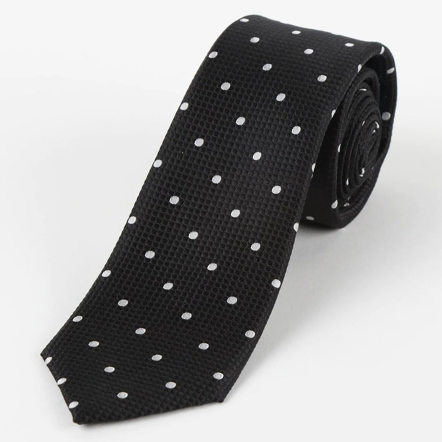 M19546T James Adelin Mens Silk Polka Dot Square Weave Neck Tie