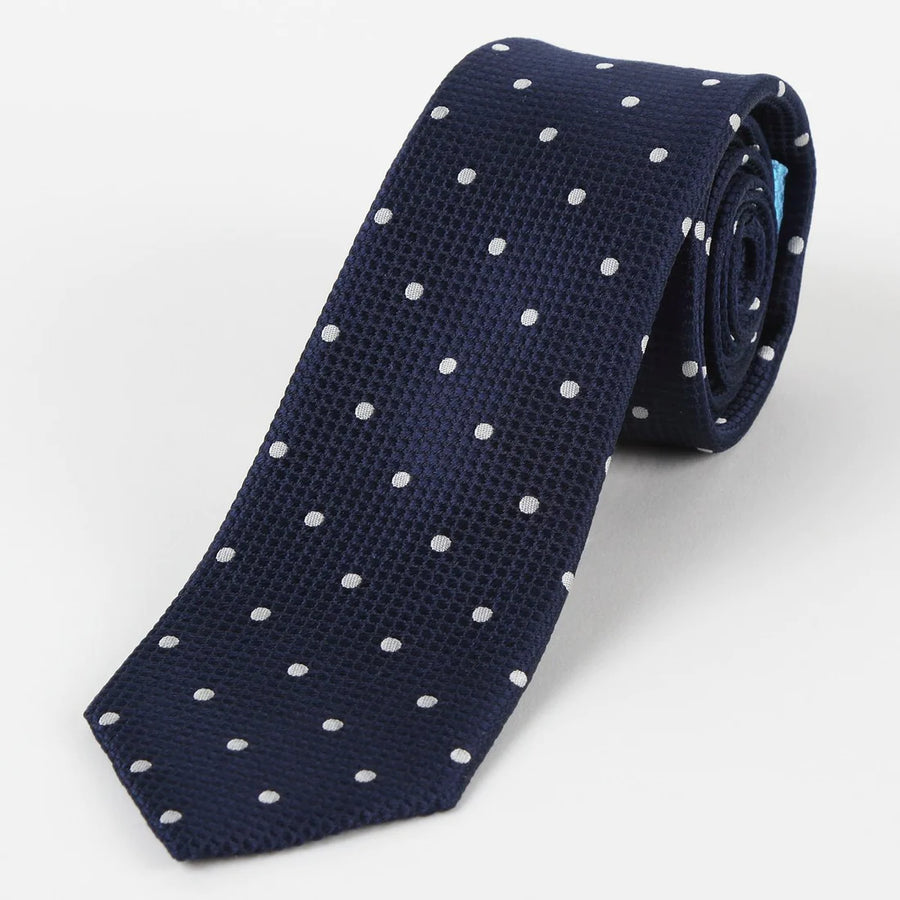 M19546T James Adelin Mens Silk Polka Dot Square Weave Neck Tie