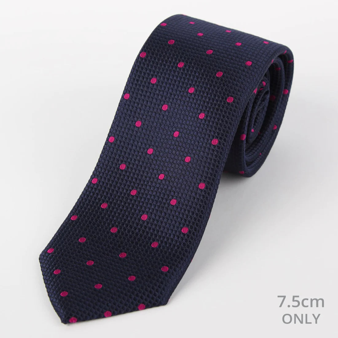 M19546T James Adelin Mens Silk Polka Dot Square Weave Neck Tie