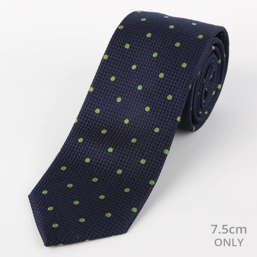 M19546T James Adelin Mens Silk Polka Dot Square Weave Neck Tie