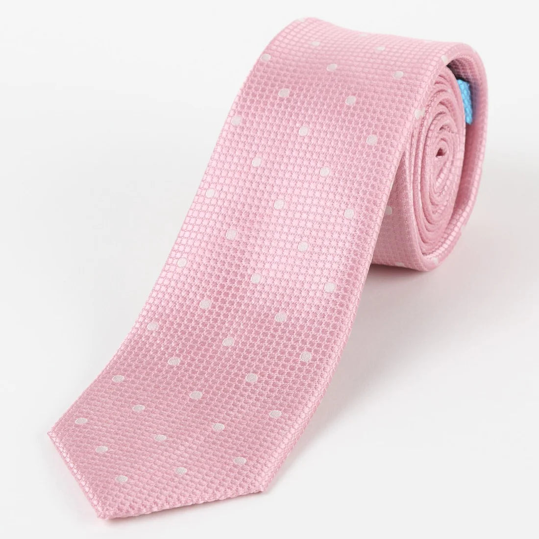 M19546T James Adelin Mens Silk Polka Dot Square Weave Neck Tie