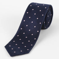 M19546T James Adelin Mens Silk Polka Dot Square Weave Neck Tie