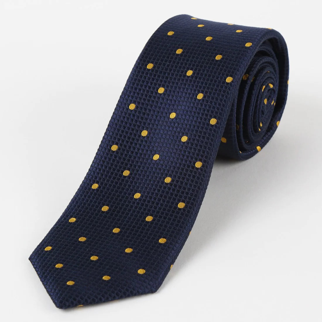 M19546T James Adelin Mens Silk Polka Dot Square Weave Neck Tie