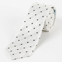 M19546T James Adelin Mens Silk Polka Dot Square Weave Neck Tie