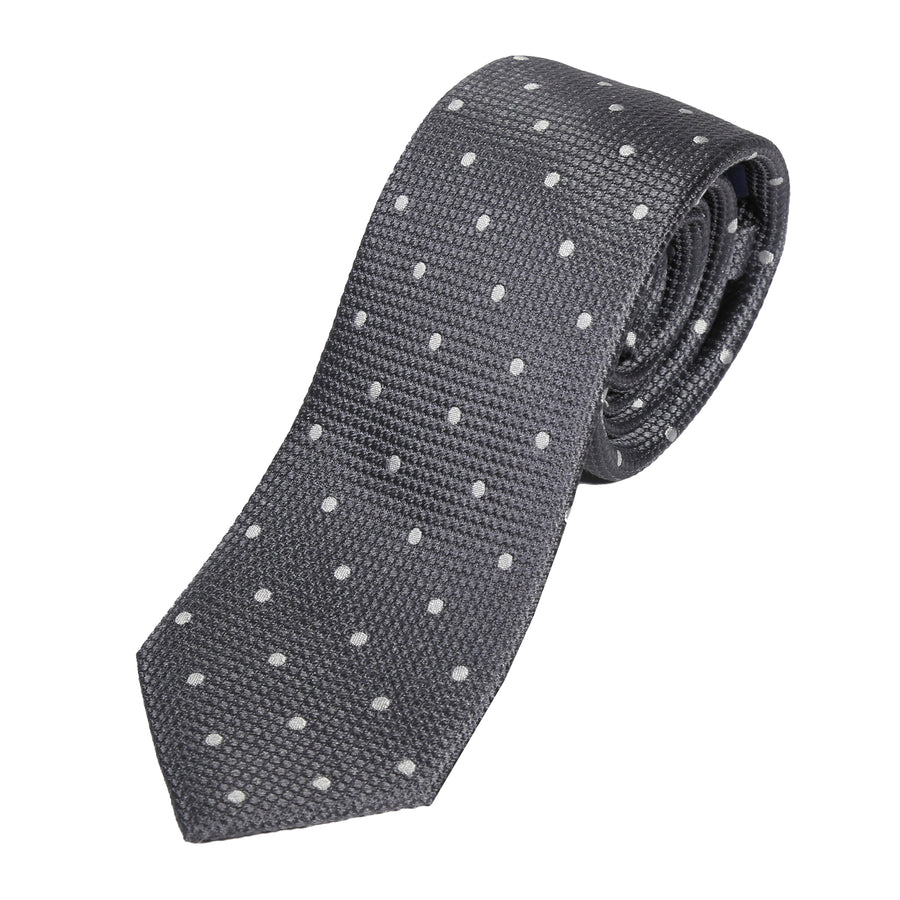 M19546T James Adelin Mens Silk Polka Dot Square Weave Neck Tie