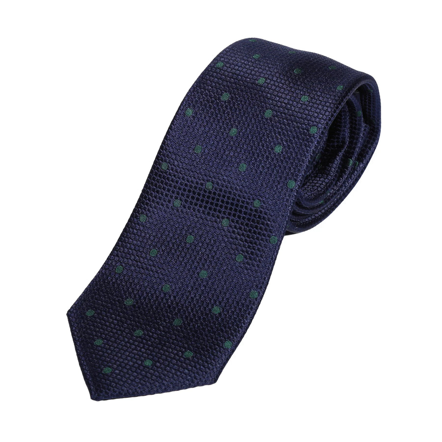 M19546T James Adelin Mens Silk Polka Dot Square Weave Neck Tie