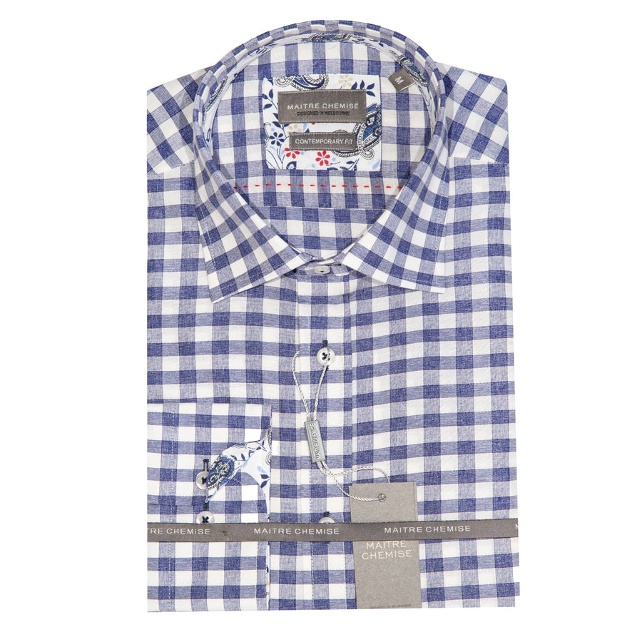 Maitre Chemise Bold Picnic Check Navy Shirt