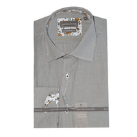 Maitre Chemise Ticking Stripe Grey Shirt