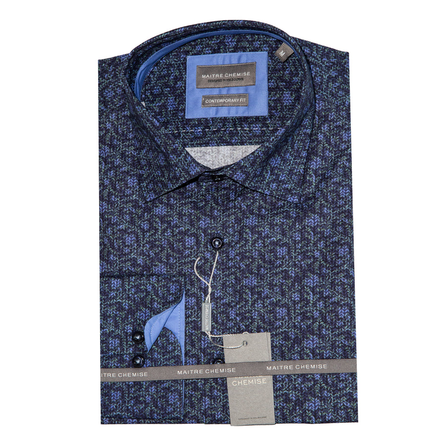 Maitre Chemise French Wheat Print Shirt