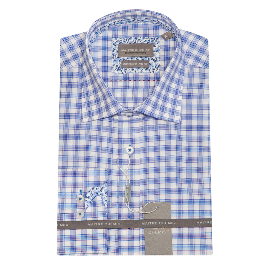 Maitre Chemise Bold Picnic Check Blue Shirt