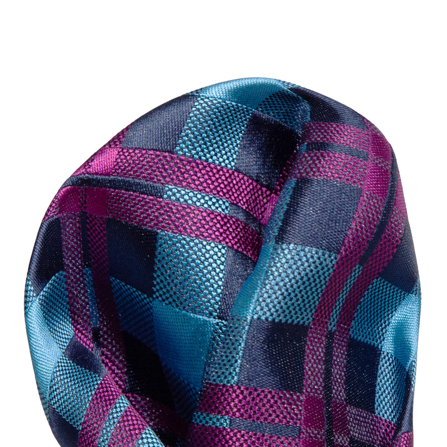 JACHECKH James Adelin Luxury Check Pocket Square