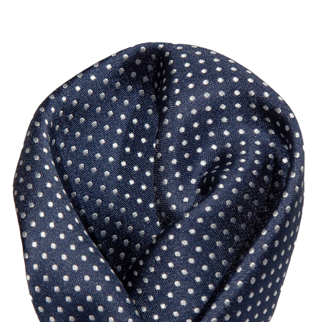 James Adelin Luxury Mini Spot Pocket Square in Navy and White