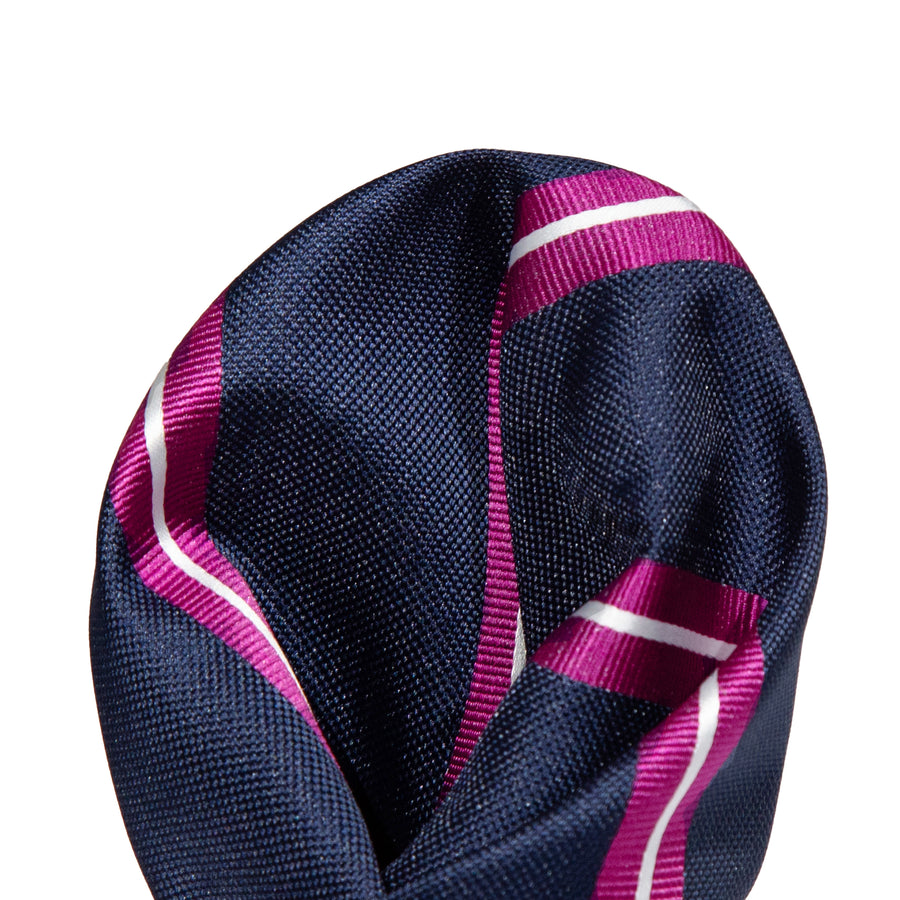 JALSTRIPEH James Adelin Luxury Pocket Square Regimental Stripe