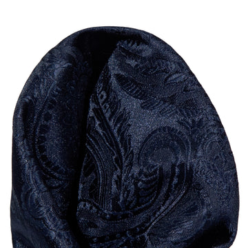 James Adelin Luxury Paisley Pocket Square in Navy