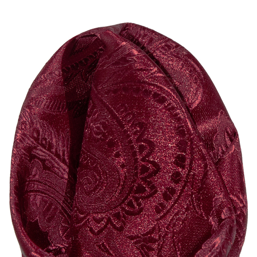 James Adelin Luxury Paisley Pocket Square in Burgundy