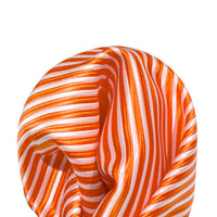 James Adelin Luxury Mini Stripe Pocket Square in Orange and White