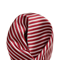 James Adelin Luxury Mini Stripe Pocket Square in Burgundy and White