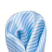 James Adelin Luxury Mini Stripe Pocket Square in Sky and White