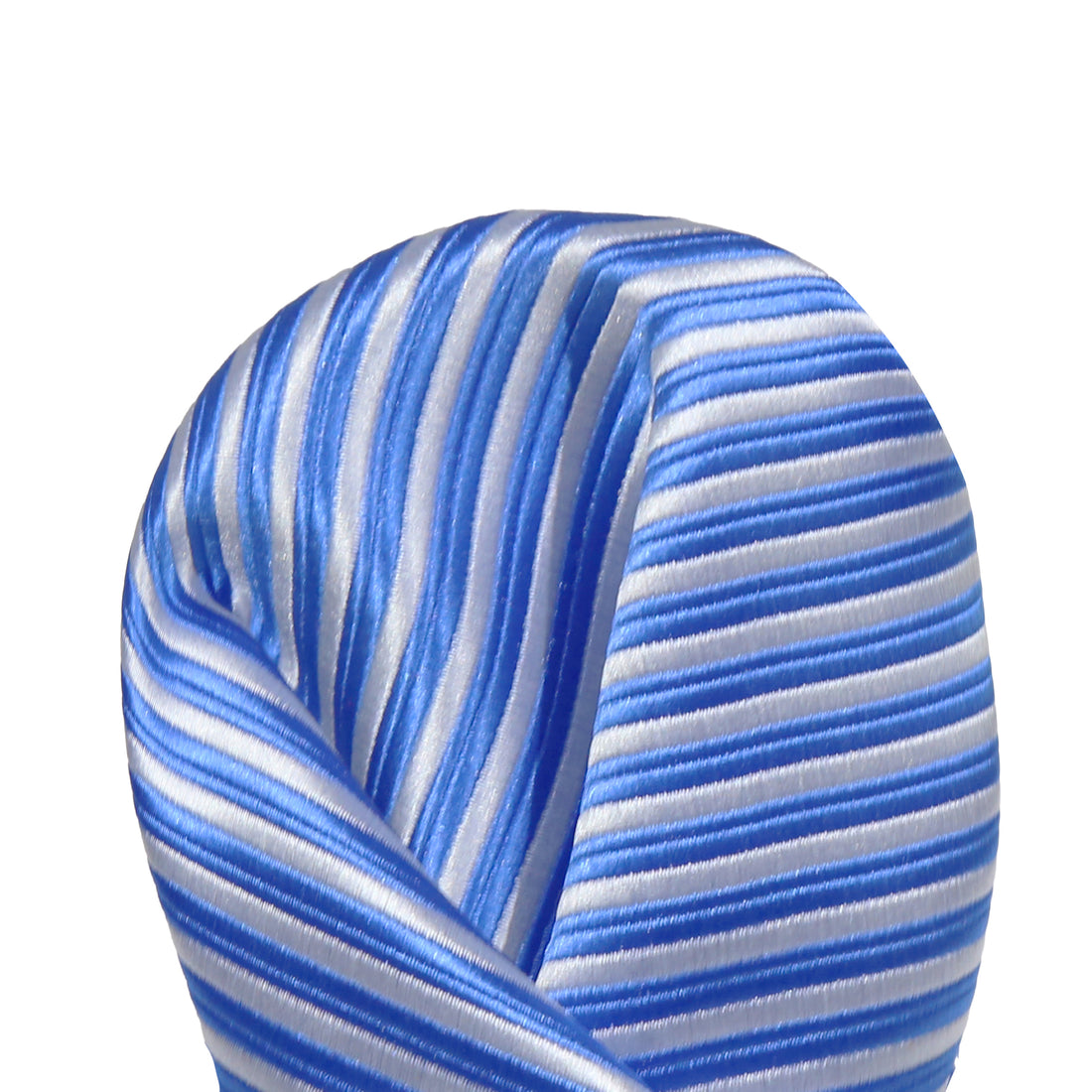 James Adelin Luxury Mini Stripe Pocket Square in Royal and White