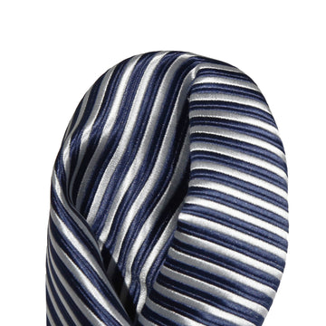 James Adelin Luxury Mini Stripe Pocket Square in Navy and White