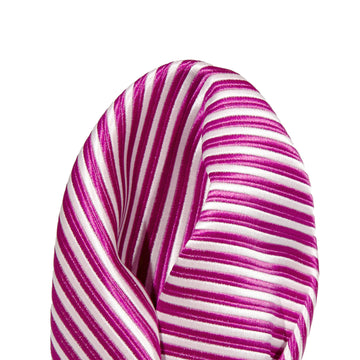 James Adelin Luxury Mini Stripe Pocket Square in Magenta and White