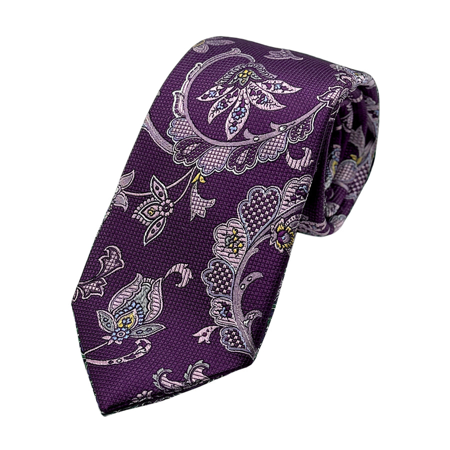 James Adelin Luxury Silk Neck Tie in Textured Paisley Design