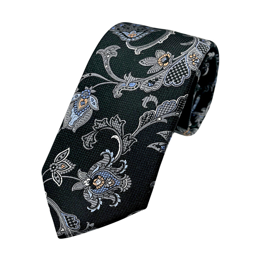 James Adelin Luxury Silk Neck Tie in Textured Paisley Design