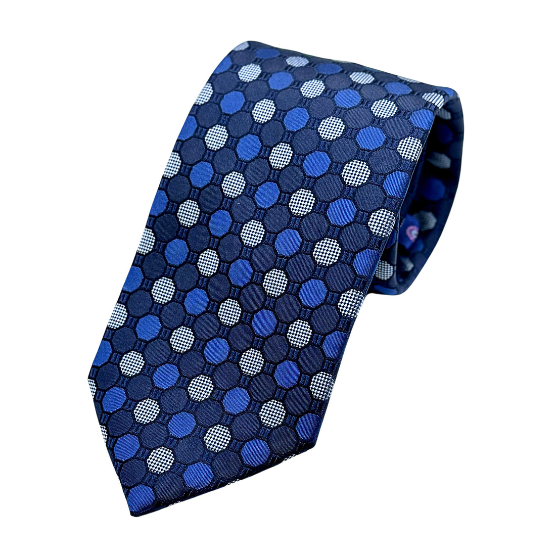 James Adelin Luxury Silk Neck Tie in Spotted Geometric Design