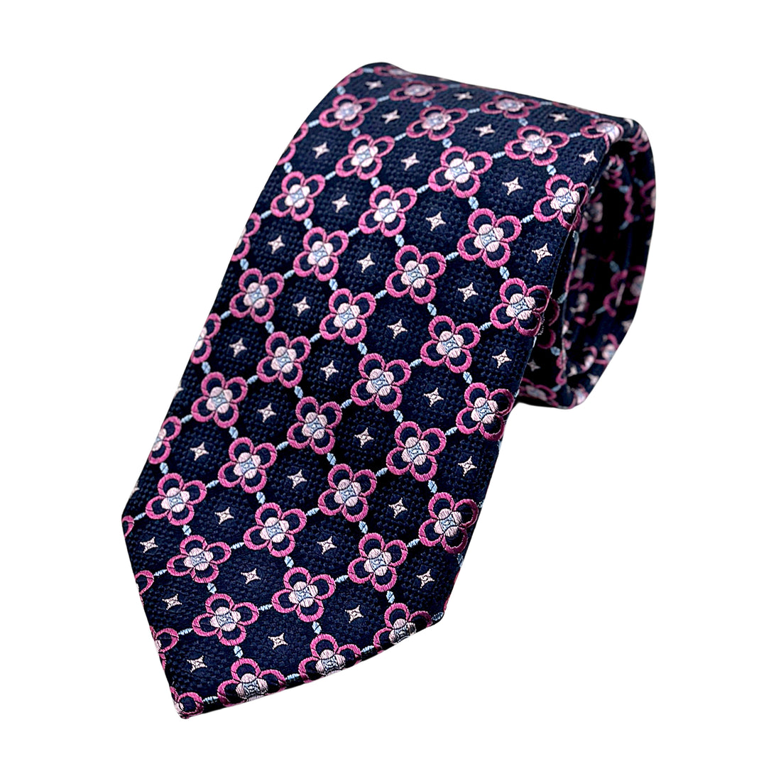 James Adelin Luxury Silk Neck Tie in Textured Medallion Design