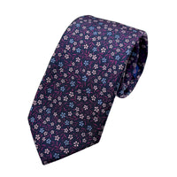 James Adelin Luxury Silk Neck Tie in Textured Mini Floral Design