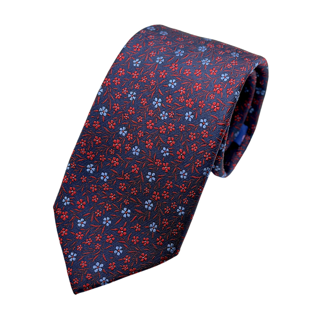 James Adelin Luxury Silk Neck Tie in Textured Mini Floral Design