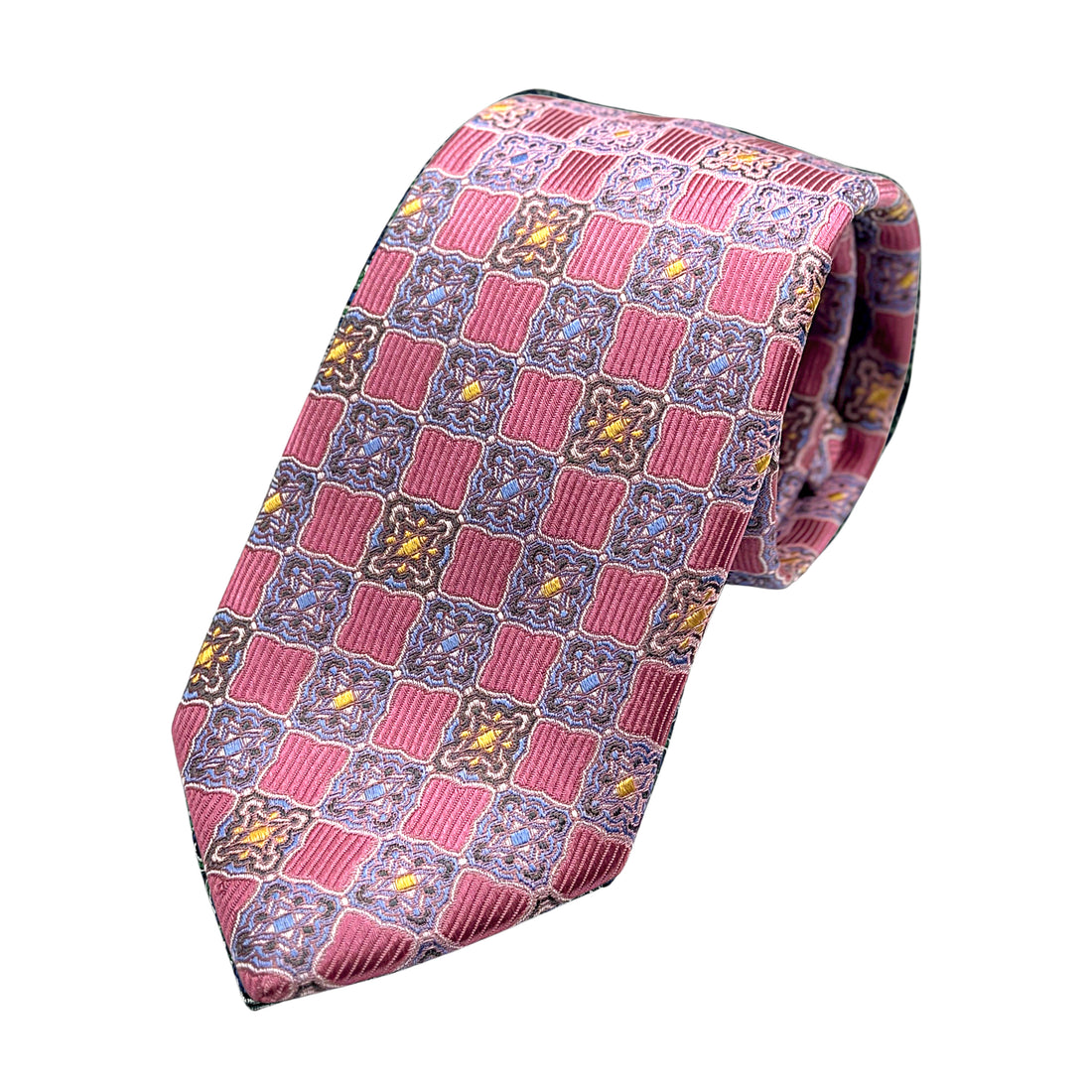 James Adelin Luxury Silk Neck Tie in Textured Medallion Design