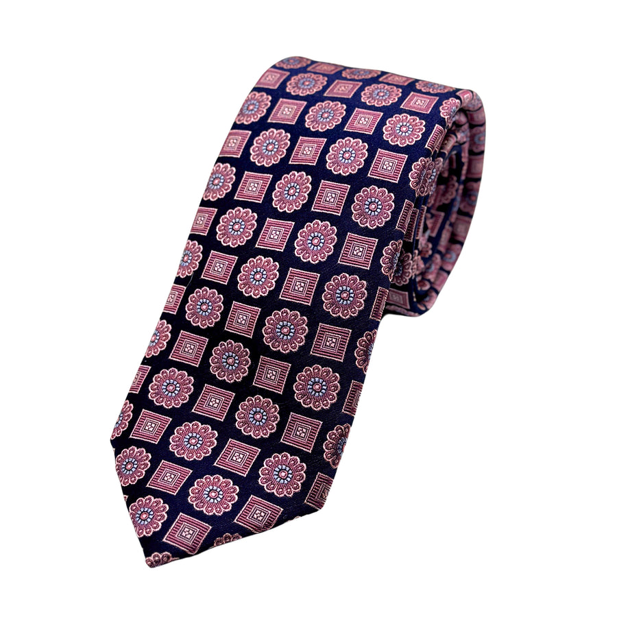 James Adelin Luxury Silk Neck Tie in Geometric Design