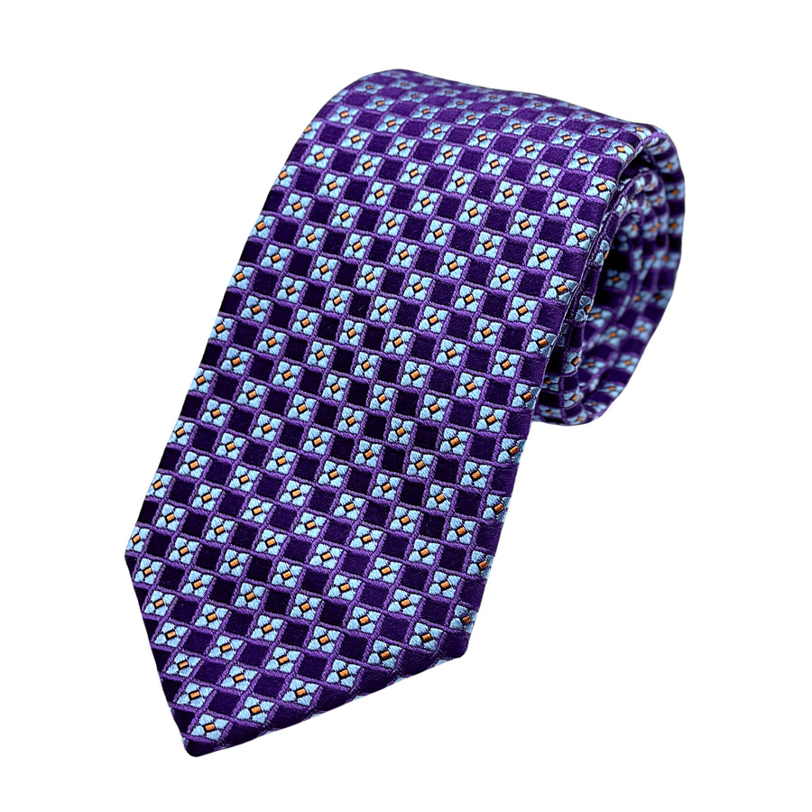 James Adelin Luxury Silk Neck Tie in Geometric Design