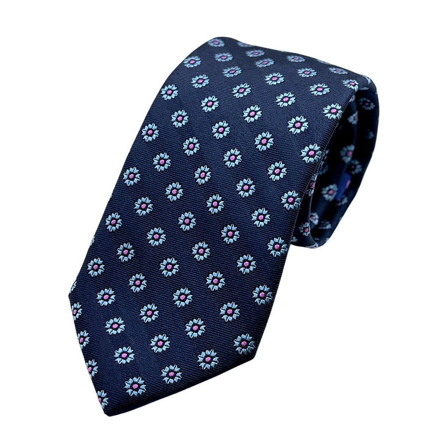 James Adelin Luxury Silk Neck Tie in Geometric Design