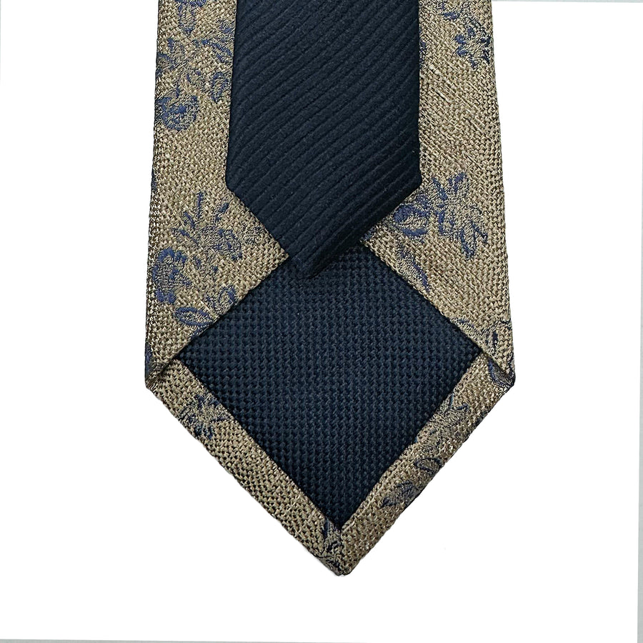 James Adelin Luxury Silk/Linen Neck Tie in Textured Floral Design